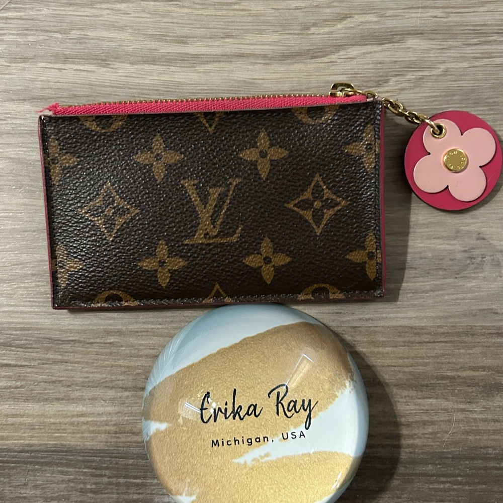 Louis Vuitton Monogram Porte Carte Zip Coin‎ Case Card Wallet